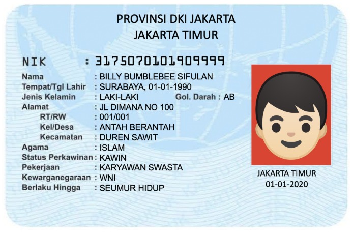 Example Identification Card (ID)